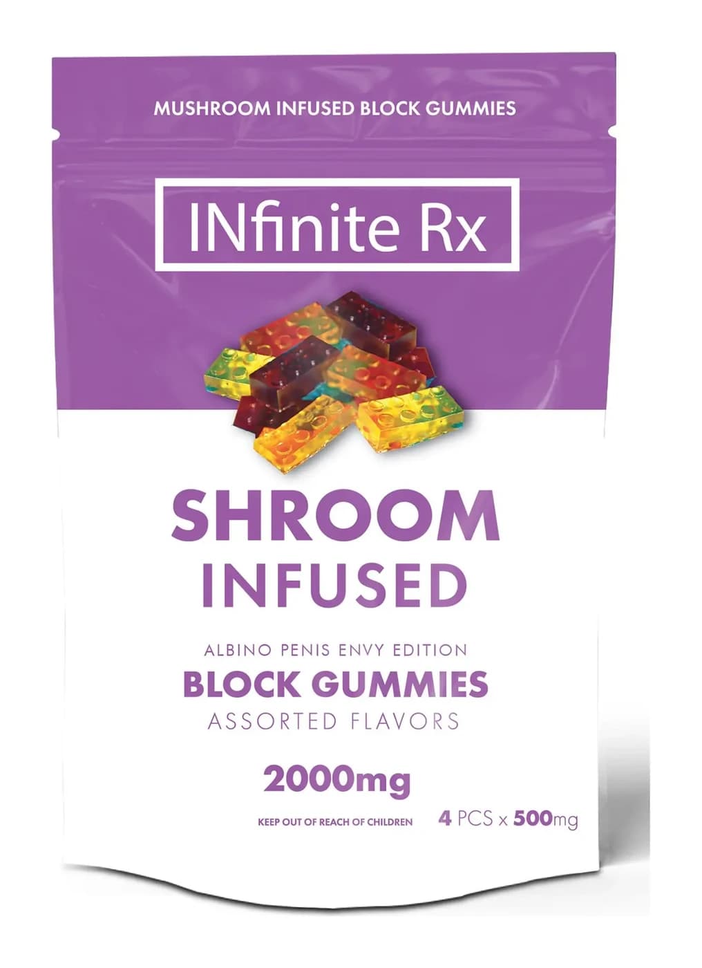 INfinite Rx Shroom Infused Block Gummies: Albino Penis Envy
