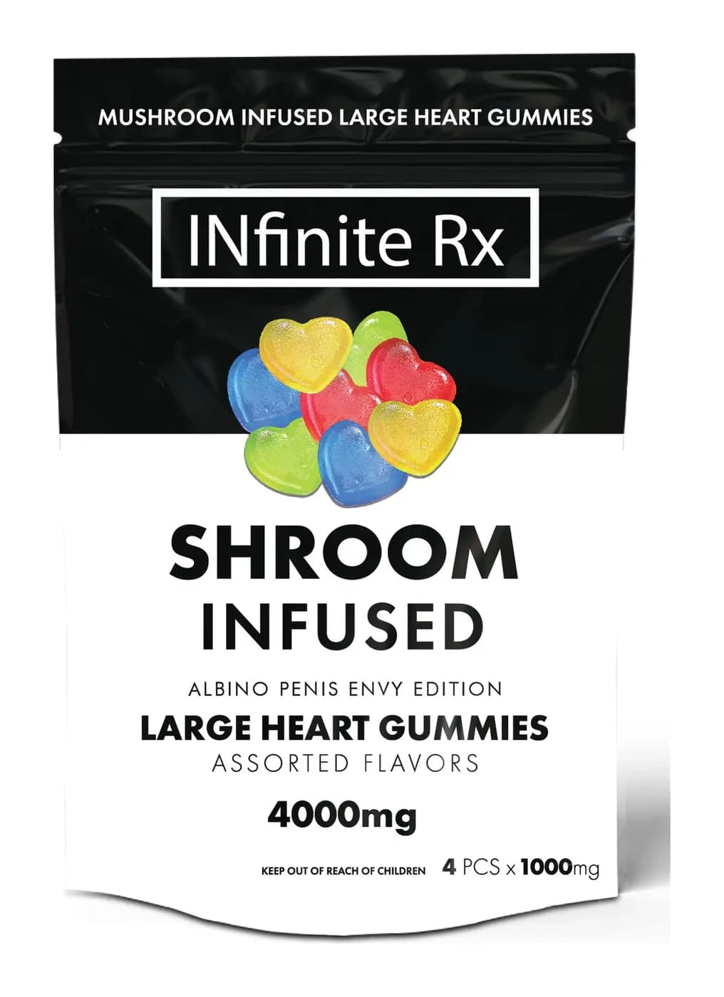 INfinite Rx Shroom Infused Heart Gummies: Albino Penis Envy